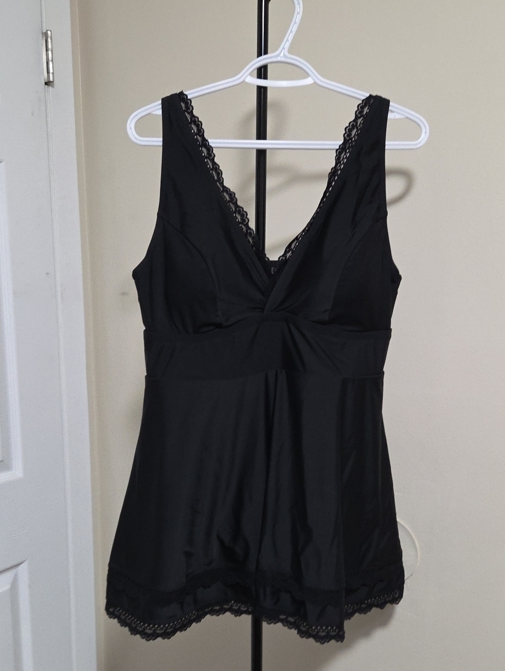 torrid Black Lace-Trim V-Neck  Top